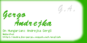 gergo andrejka business card